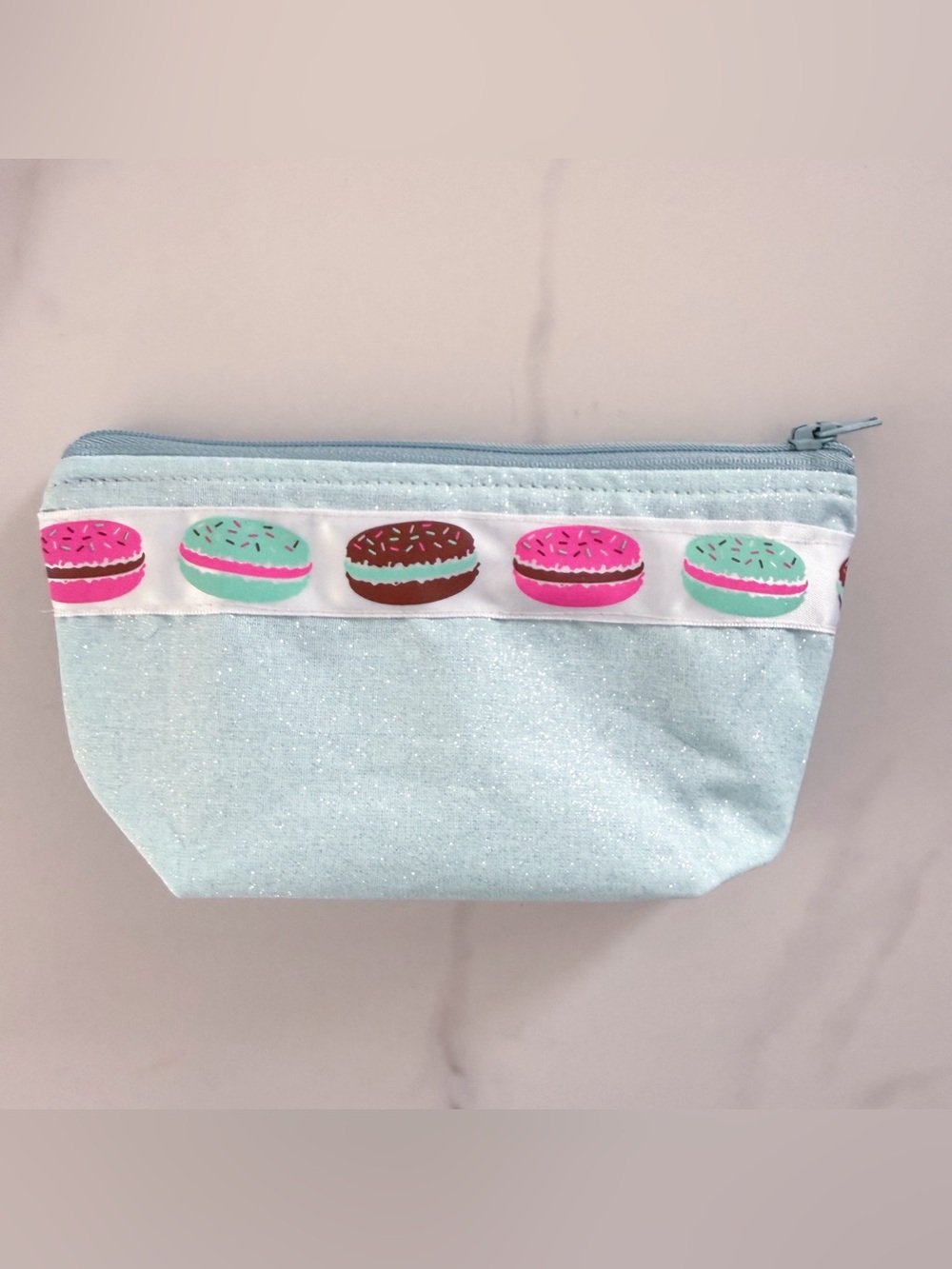 Glitter Macarons Zip Bag Pouch 6”